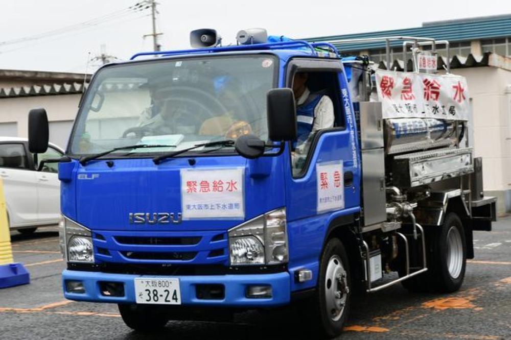 穴水町に派遣した給水車