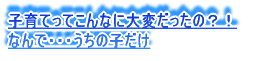 子育てってこんなに大変だったの　なんでうちの子だけ